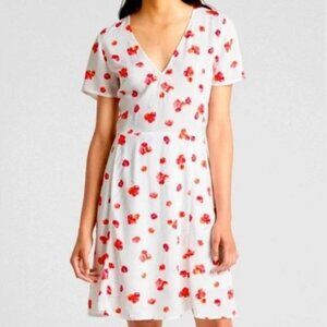 GAP FIT AND FLARE FLORAL POPPY DRESS GUC